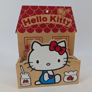 Hello Kitty Vintage Wood Mail Holder 1975 Letter Stand Pocket Sanrio Japan